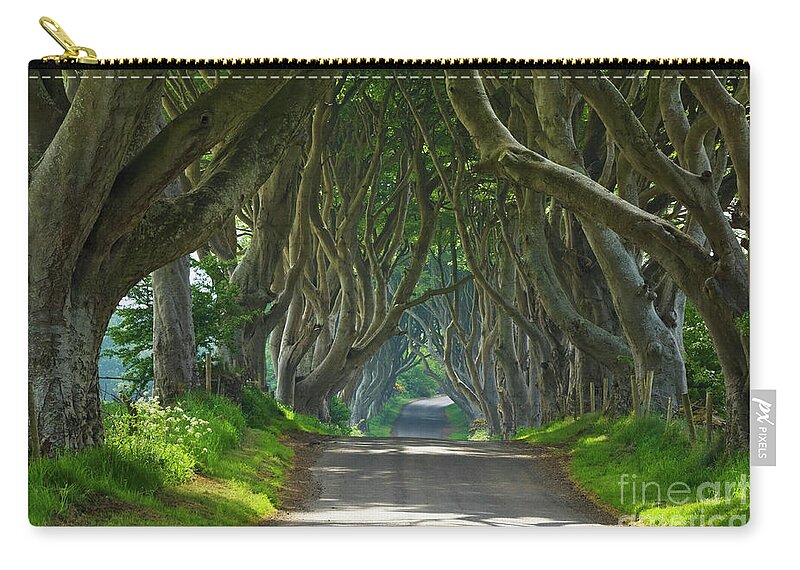 Dark Hedges Zip Pouch featuring the photograph Dark Hedges, County Antrim, Northern Ireland #2 by Neale And Judith Clark