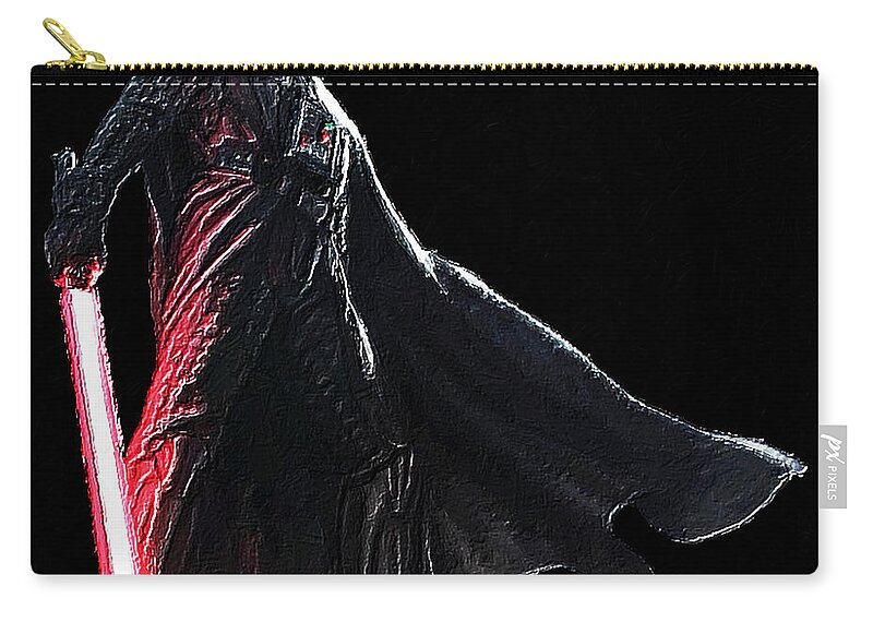 Darth Vader Carry-all Pouch featuring the painting Darth Vader Star Wars by Tony Rubino