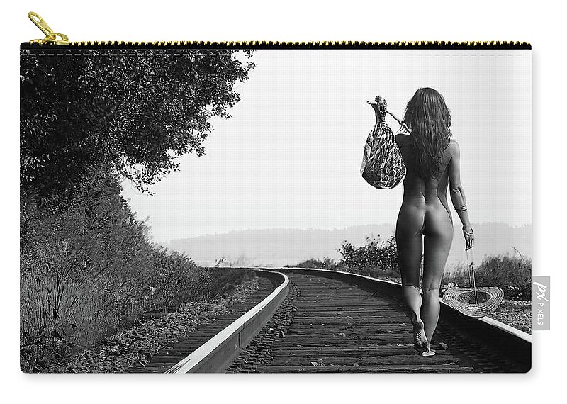 #faatoppicks Zip Pouch featuring the photograph Derailed #2 by David Naman