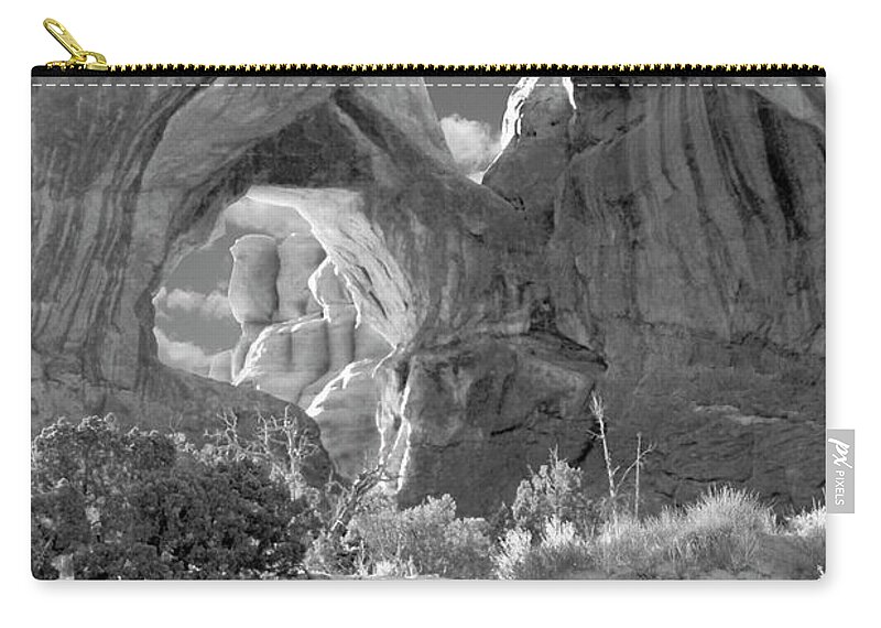 Desert Zip Pouch featuring the photograph Double Arch - Utah #1 by Mike McGlothlen