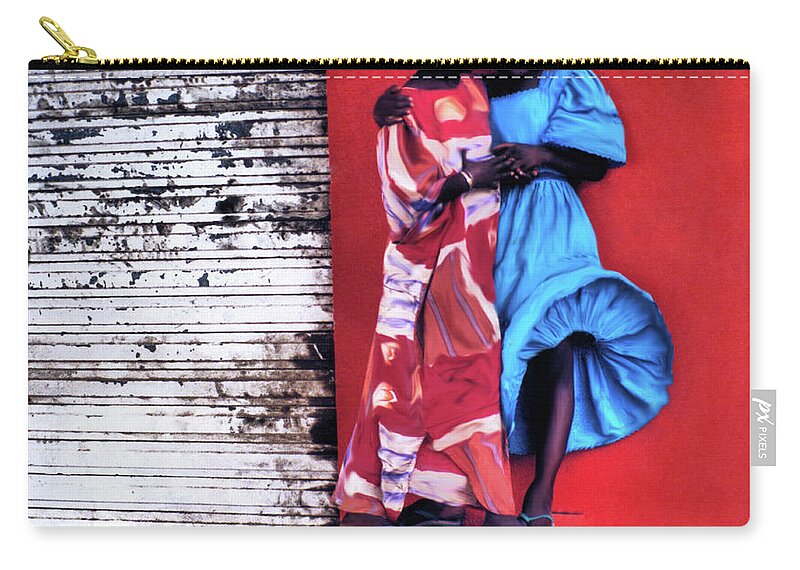 Africa Zip Pouch featuring the photograph Dresses in a Senegal Breeze #2 by Wayne King