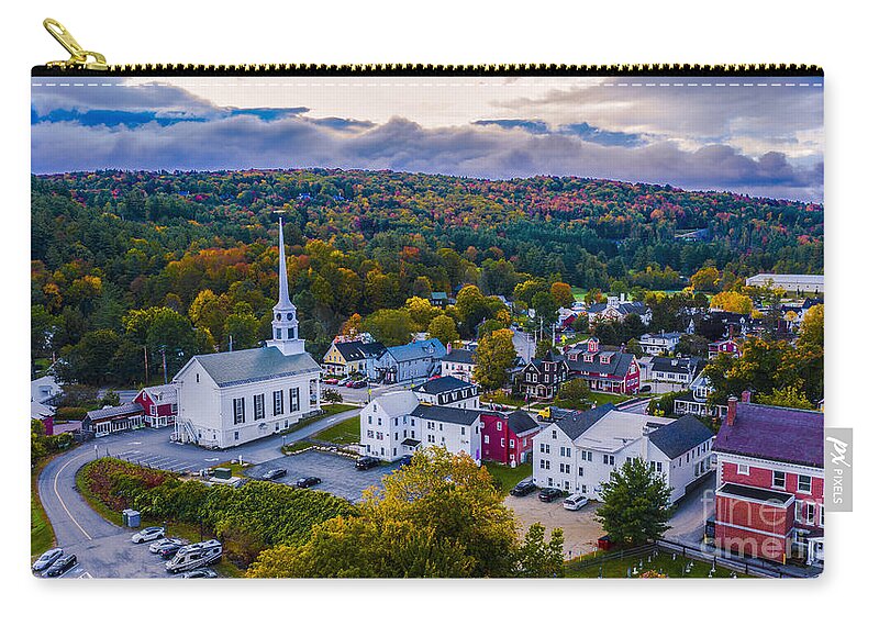 Vermont Zip Pouch featuring the photograph Early Autumn in Stowe Vermont #1 by Scenic Vermont Photography