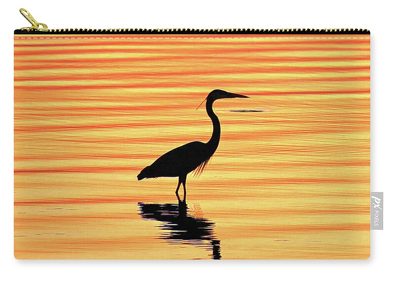Egret Zip Pouch featuring the photograph Egret Silhouette by Robert Harris