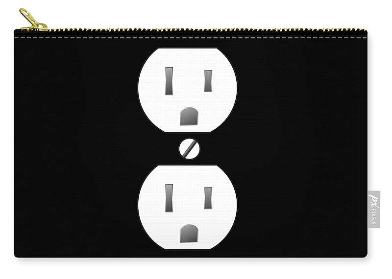 Halloween Zip Pouch featuring the digital art Electrical Outlet Halloween Costume #1 by Flippin Sweet Gear