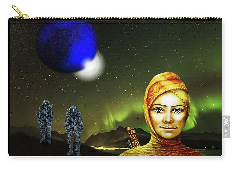 Planet Zip Pouch featuring the mixed media Elsewhere #1 by Hartmut Jager