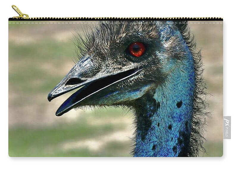 Emu Zip Pouch featuring the photograph Emu by Sarah Lilja