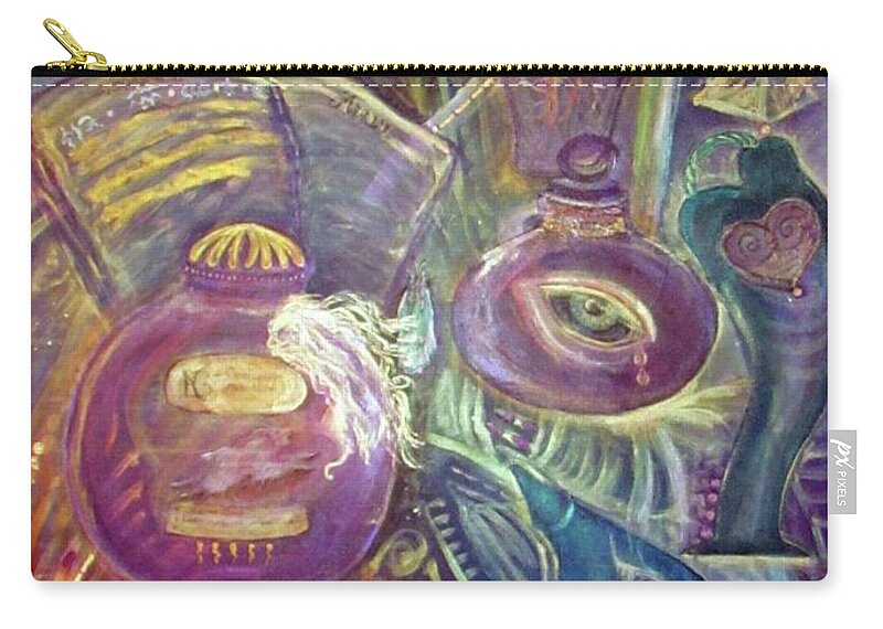 Apothecary Zip Pouch featuring the painting Esoterica's Apothecary by Feather Redfox