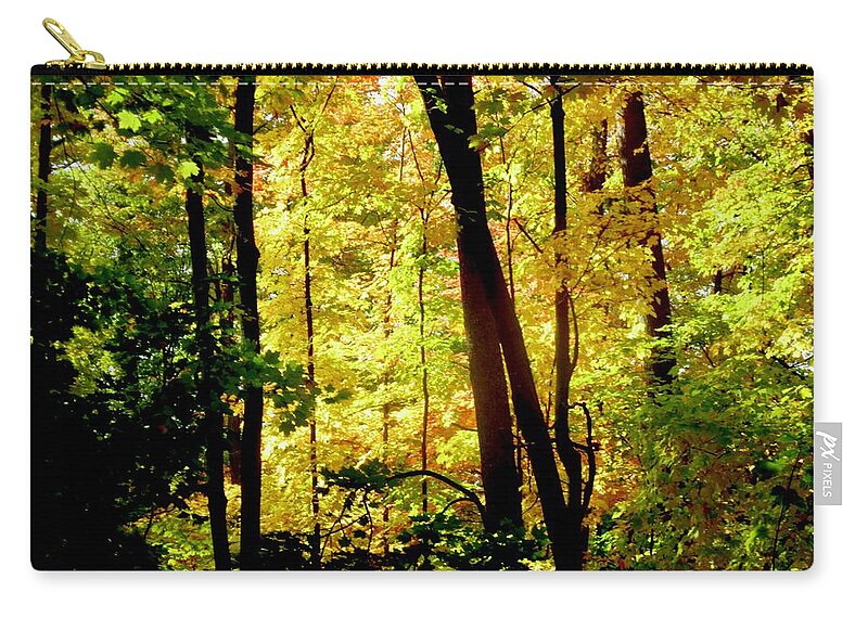 Trees Zip Pouch featuring the pyrography Fall Trees #1 by Stephanie Moore
