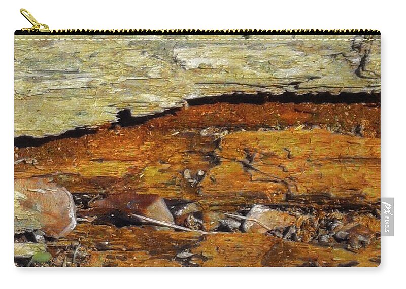 Tree Zip Pouch featuring the mixed media Fallen Tree #1 by Christopher Reed