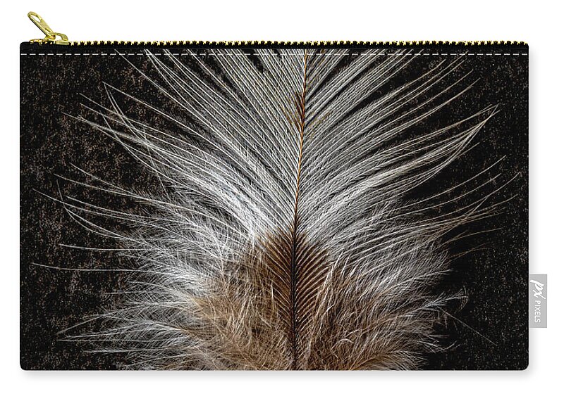 Feather Zip Pouch featuring the photograph Feather #1 by Christopher Johnson