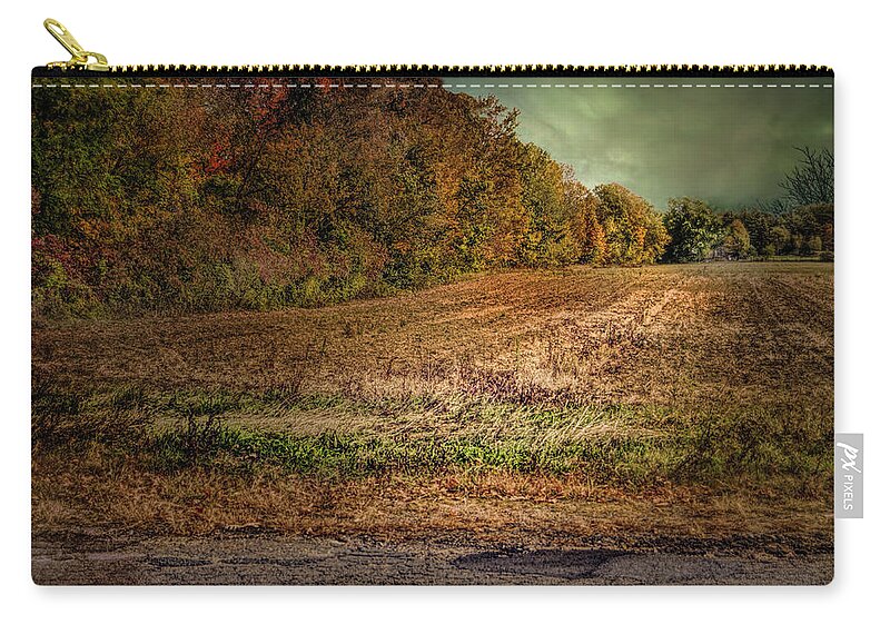 Autumn Zip Pouch featuring the photograph Field in Autumn #1 by Cordia Murphy