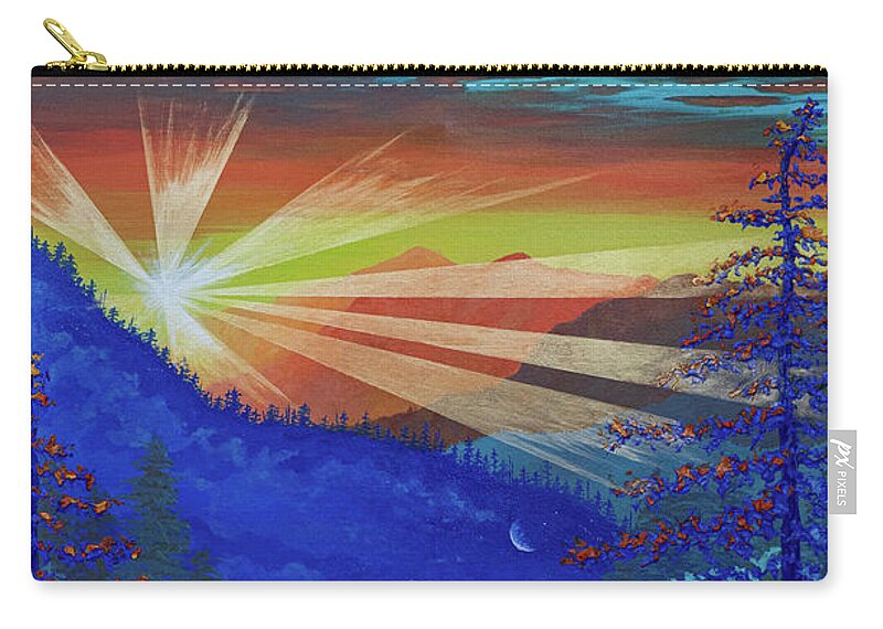 Sunbeam Zip Pouch featuring the painting Find Your Horizon #1 by Ashley Wright