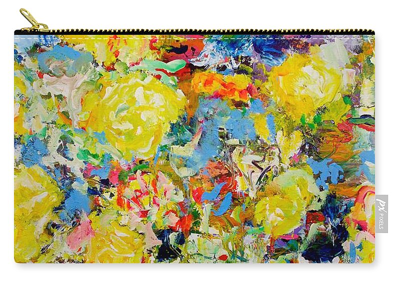 Flowers Zip Pouch featuring the painting Flower Bed #1 by Allan P Friedlander