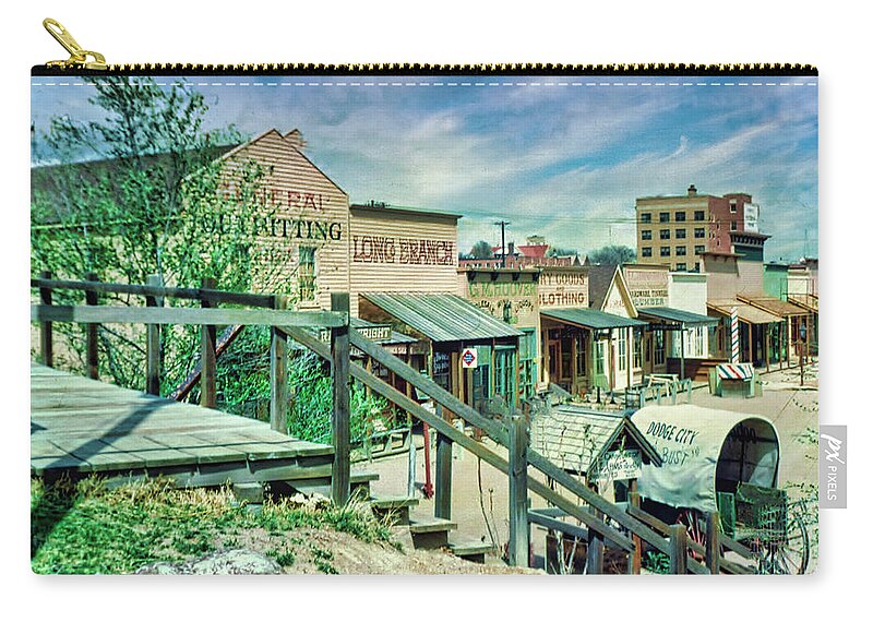 Dodge City Zip Pouch featuring the photograph Front Street at Boot Hill #1 by Scott Hufford