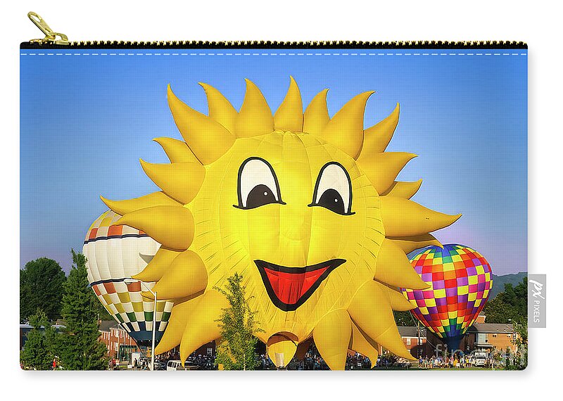 Funfest Zip Pouch featuring the photograph Kingsport Fun Fest Hot Air Balloons by Shelia Hunt