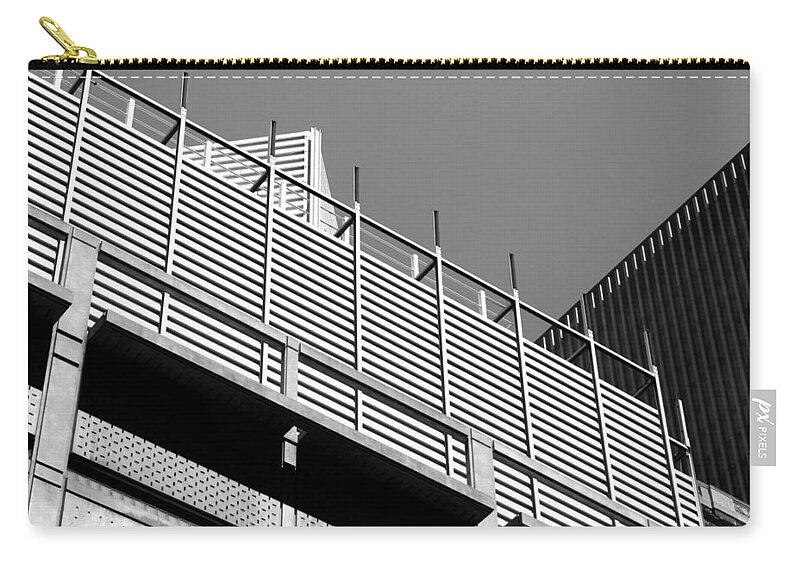 Architecture Carry-all Pouch featuring the photograph Glass Steel Architecture Lines Art Institute Modern Wing by Patrick Malon