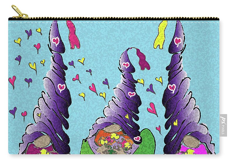 Gnomes Zip Pouch featuring the digital art Gnoming 4 U #1 by Eileen Kelly