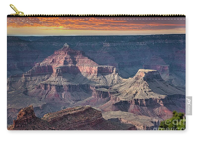Grand Canyon Zip Pouch featuring the photograph Grand Canyon Sunset #1 by Chuck Kuhn