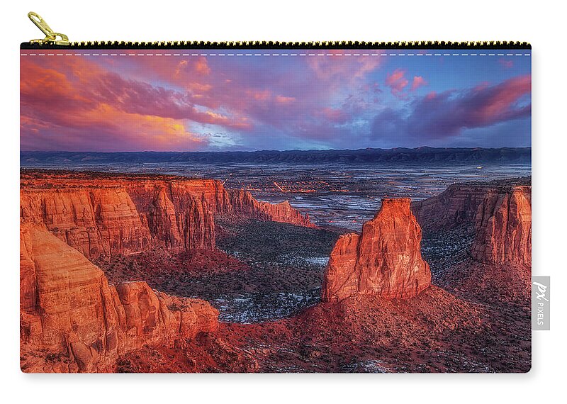 Colorado National Monument Carry-all Pouch featuring the photograph Grand View Sunrise by Darren White