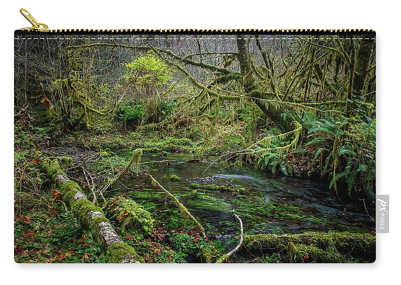 Taft Creek Zip Pouch featuring the photograph Hoh 310 by Mike Penney