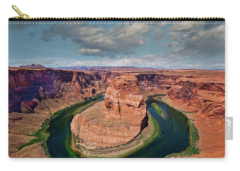 Arid Climate Carry-all Pouch featuring the photograph Horseshoe Bend on the Colorado River by Jeff Goulden