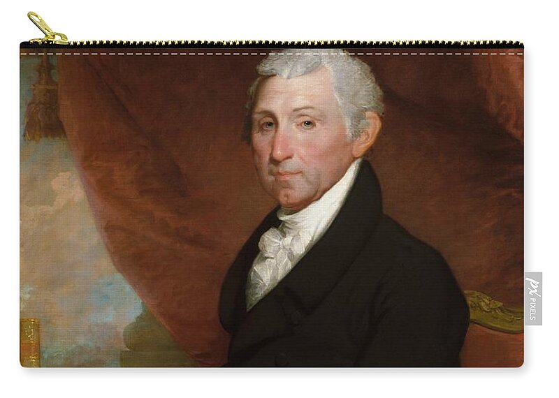 James Monroe Zip Pouch featuring the painting James Monroe 5th President of the United States #1 by Vincent Monozlay