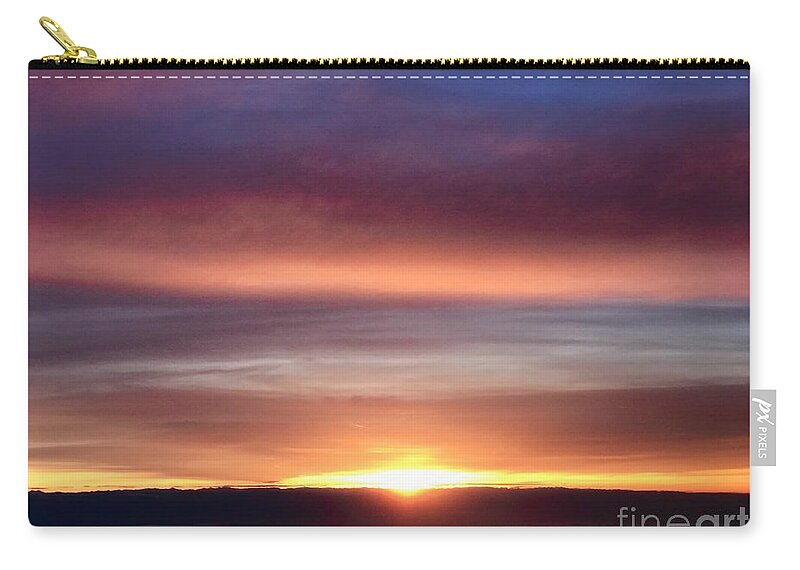 Sunrise Zip Pouch featuring the photograph January Sunrise #2 by Suzanne Lorenz