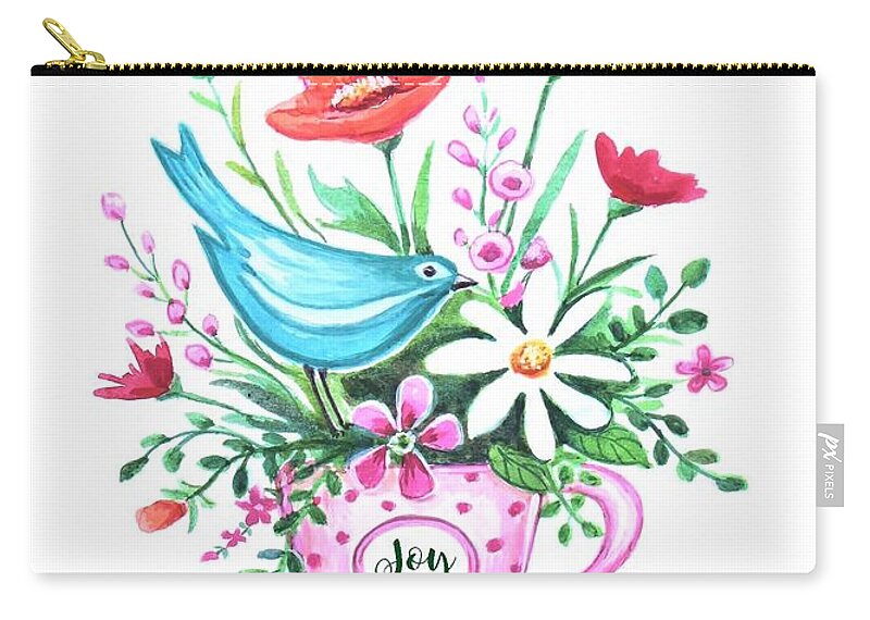 Colorful Zip Pouch featuring the painting Joy #1 by Elizabeth Robinette Tyndall