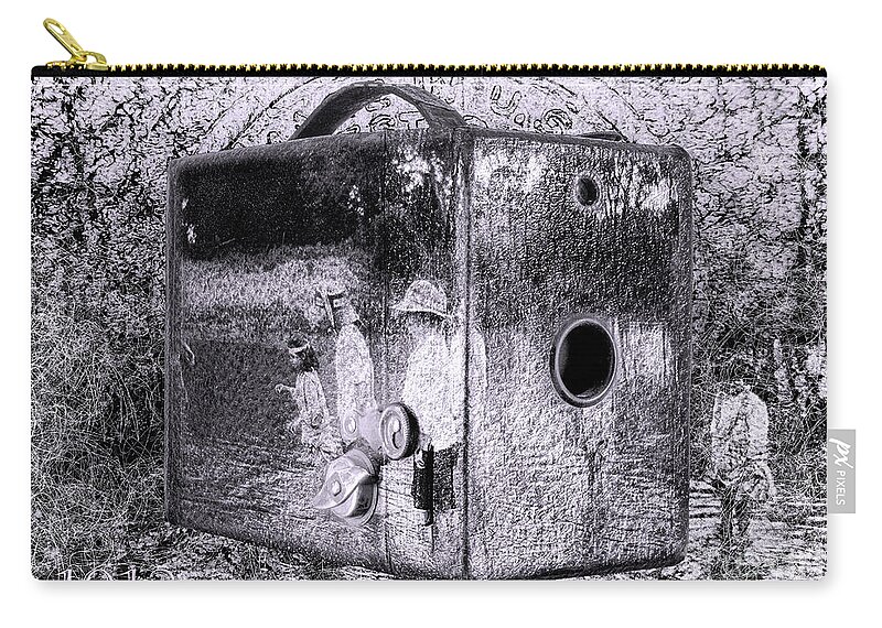 Kodak Zip Pouch featuring the digital art Kodak No. 2 Cartridge Hawk-eye Model C With Ghosts #2 by Anthony Ellis