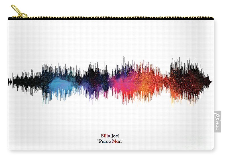 Music Poster Carry-all Pouch featuring the digital art LAB NO 4 Billy Joel Piano Man Song Soundwave Print Music Lyrics Poster by Lab No 4 The Quotography Department