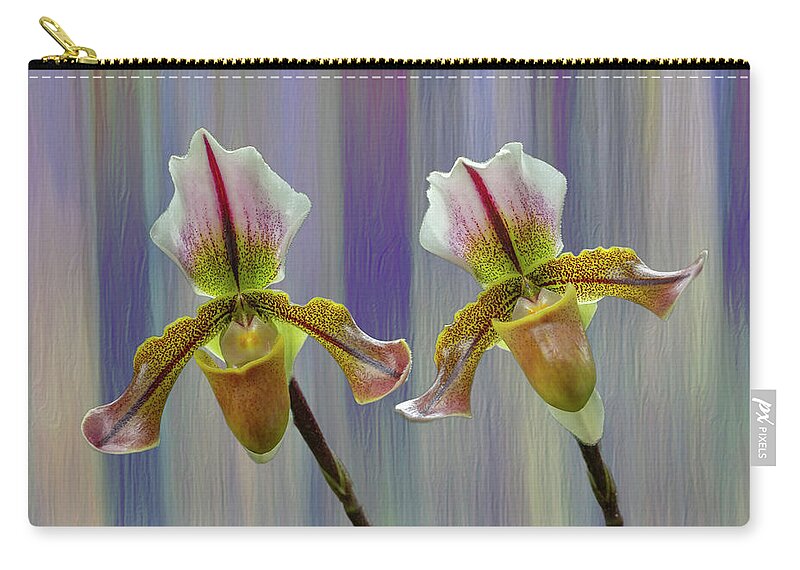 Lady Slipper Orchid Zip Pouch featuring the photograph Lady Slipper Orchid by Cate Franklyn