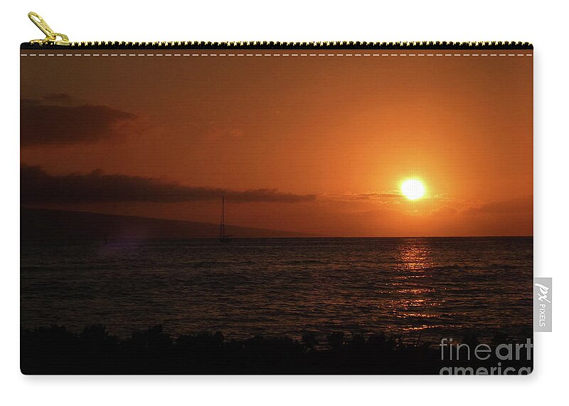 Photography Zip Pouch featuring the photograph Lahaina Sunset 002 by Stephanie Gambini