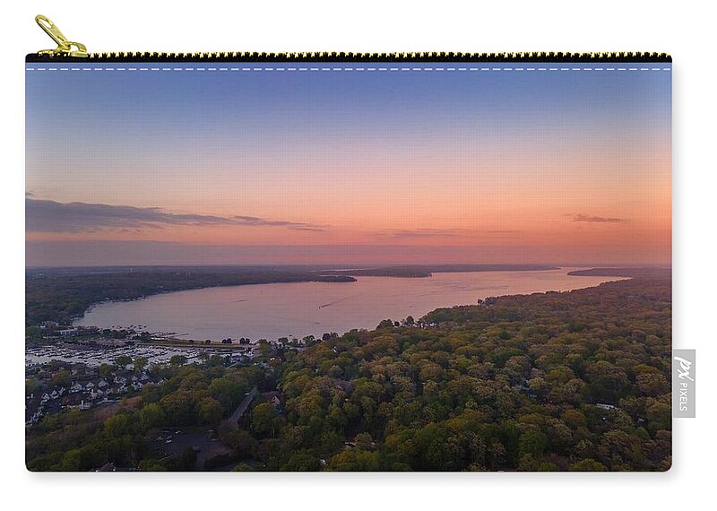 Lake Geneva Zip Pouch featuring the photograph Lake Geneva Sunset #1 by Bobby K