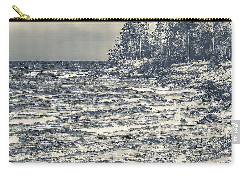 Presque Isle Carry-all Pouch featuring the photograph Lake Superior by Phil Perkins