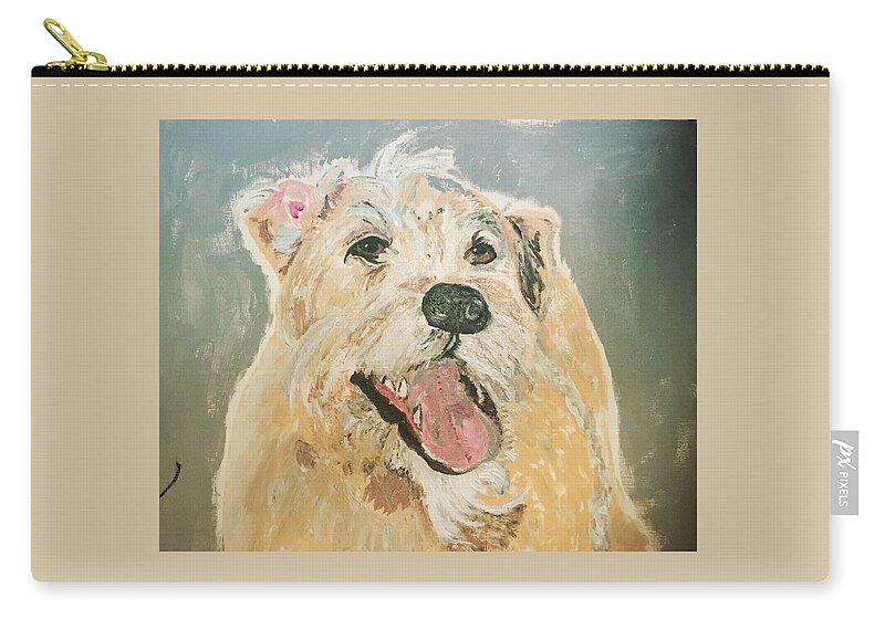 Dog Zip Pouch featuring the painting Rescue Dog From Mexico by Melody Fowler