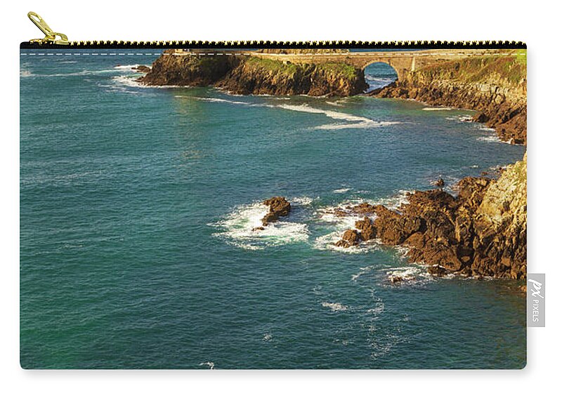Lighthouse Zip Pouch featuring the photograph Lighthouse Petit Minou by Heiko Koehrer-Wagner