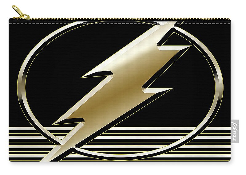Staley Carry-all Pouch featuring the digital art Lightning Bolt on Black by Chuck Staley