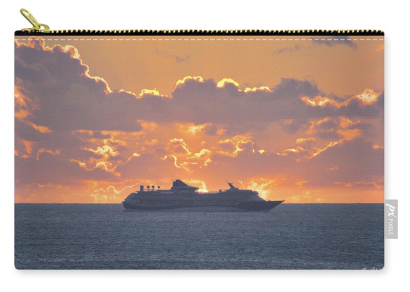 Cruise Ship Zip Pouch featuring the photograph Liner at the Gates of Dawn by Alan Ackroyd
