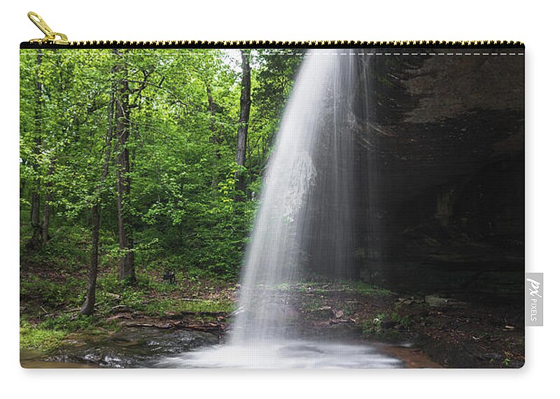Waterfall Zip Pouch featuring the photograph Little Cedar Falls #1 by Grant Twiss