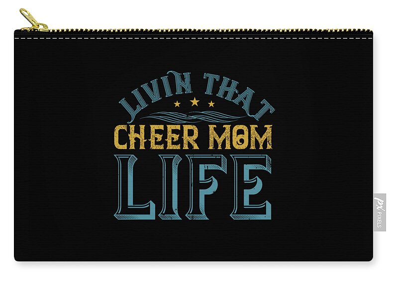 Football Zip Pouch featuring the digital art Livin that cheer mom life #1 by Jacob Zelazny