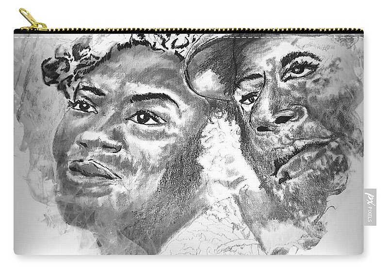  Carry-all Pouch featuring the drawing Love by Angie ONeal