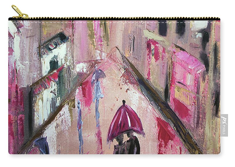 Love Zip Pouch featuring the painting Lucky in Love by Roxy Rich