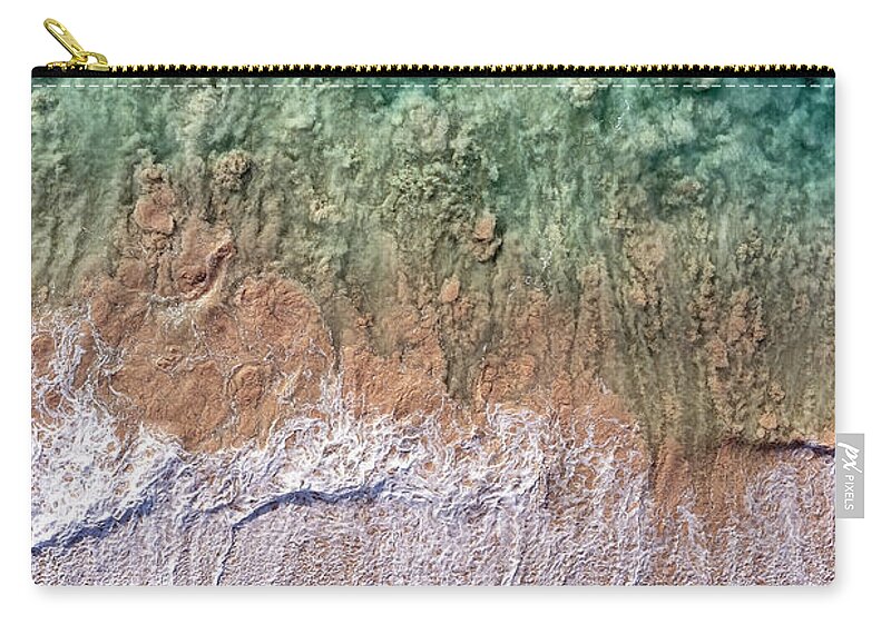 Kona Zip Pouch featuring the photograph Makalawena Beach and Surf by Christopher Johnson