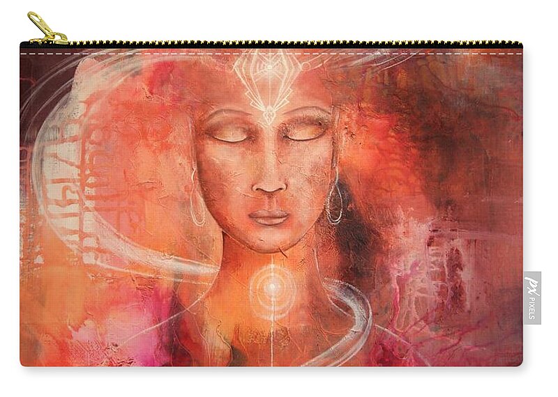 Meditation Zip Pouch featuring the painting Meditation 8 by Reina Cottier