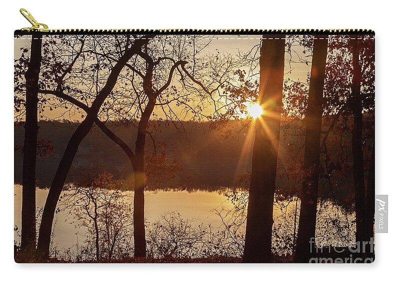 Rural Zip Pouch featuring the photograph Michigan Sunrise #1 by Jim West