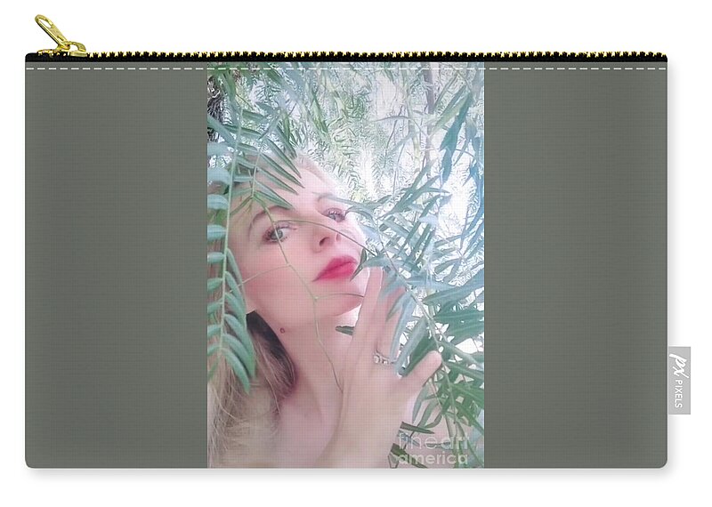 Nature Zip Pouch featuring the digital art Model Portret #1 by Yvonne Padmos