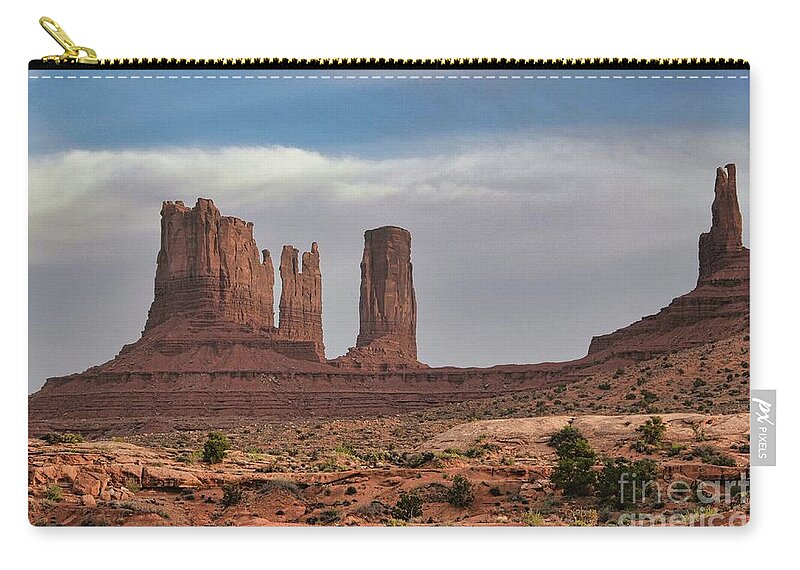 Monument Valley Zip Pouch featuring the photograph Monument Valley #1 by Andrea Anderegg