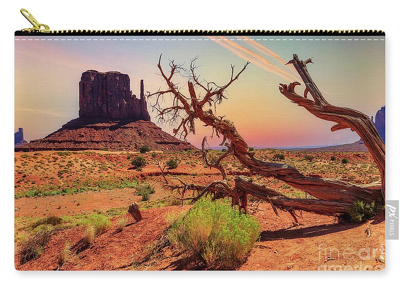 Monument Valley Zip Pouch featuring the photograph Monument Valley, Utah #1 by Lev Kaytsner