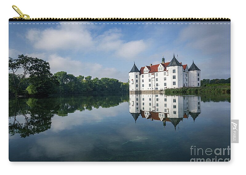 Glücksburg Castle Zip Pouch featuring the photograph Gluecksburg Castle-Morning Reflections by Eva Lechner