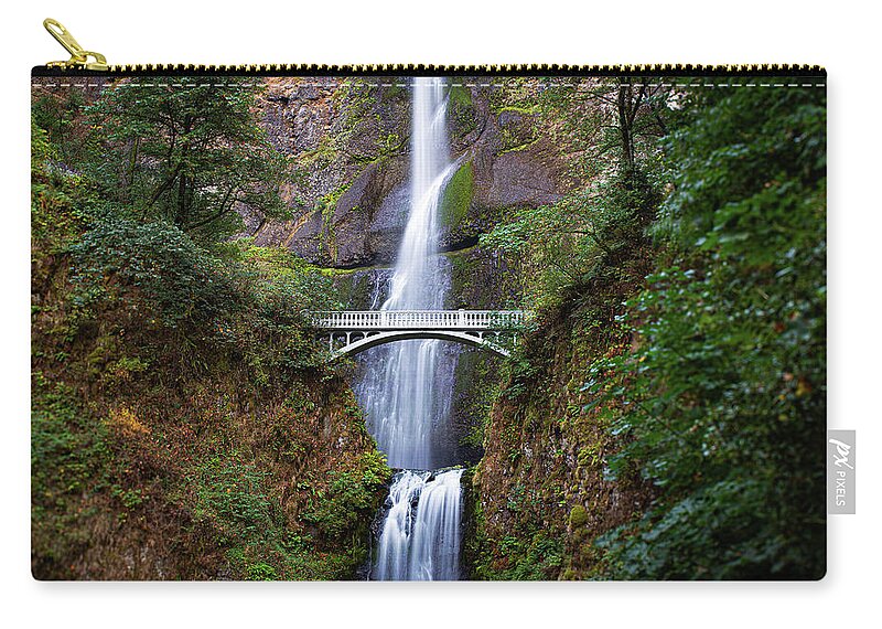 Multnomah Falls Zip Pouch featuring the photograph Multnomah Falls #1 by Adam Mateo Fierro